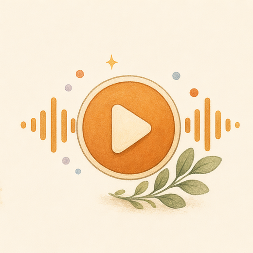 Audio waveform with a play button